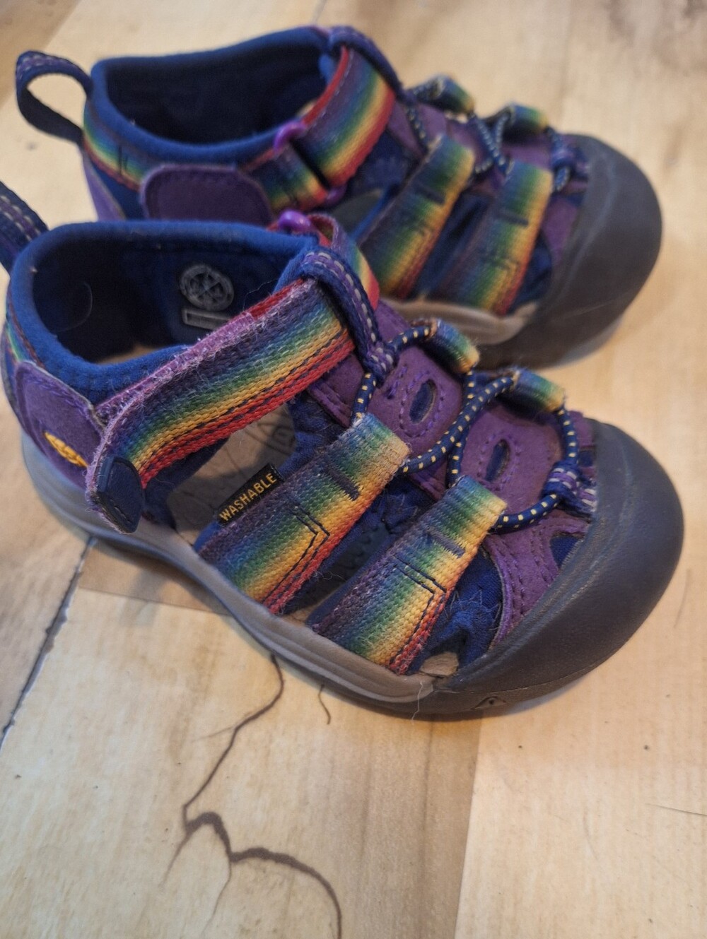 Keen Kids Purple Sandals with Rainbow Straps